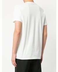 weißes bedrucktes T-Shirt mit einem Rundhalsausschnitt von Commune De Paris