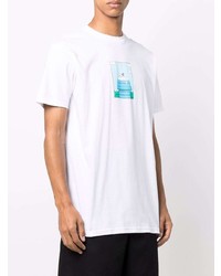 weißes bedrucktes T-Shirt mit einem Rundhalsausschnitt von RIPNDIP