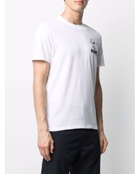 weißes bedrucktes T-Shirt mit einem Rundhalsausschnitt von Sandro Paris