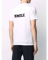 weißes bedrucktes T-Shirt mit einem Rundhalsausschnitt von Sandro Paris