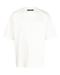 weißes bedrucktes T-Shirt mit einem Rundhalsausschnitt von SONGZIO