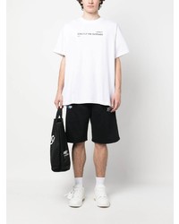 weißes bedrucktes T-Shirt mit einem Rundhalsausschnitt von Off-White