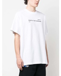 weißes bedrucktes T-Shirt mit einem Rundhalsausschnitt von Off-White