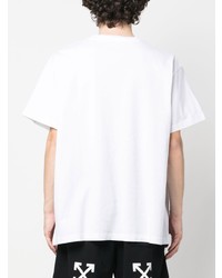 weißes bedrucktes T-Shirt mit einem Rundhalsausschnitt von Off-White