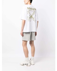 weißes bedrucktes T-Shirt mit einem Rundhalsausschnitt von Off-White