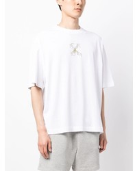 weißes bedrucktes T-Shirt mit einem Rundhalsausschnitt von Off-White