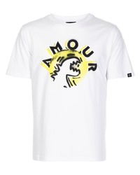 weißes bedrucktes T-Shirt mit einem Rundhalsausschnitt von SPORT b. by agnès b.