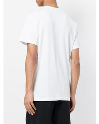 weißes bedrucktes T-Shirt mit einem Rundhalsausschnitt von Moohong