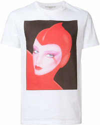 weißes bedrucktes T-Shirt mit einem Rundhalsausschnitt von Stella McCartney