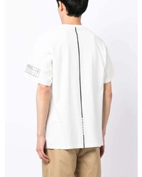 weißes bedrucktes T-Shirt mit einem Rundhalsausschnitt von Haculla