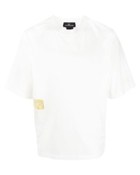 weißes bedrucktes T-Shirt mit einem Rundhalsausschnitt von Stone Island Shadow Project
