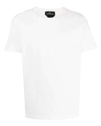weißes bedrucktes T-Shirt mit einem Rundhalsausschnitt von Stone Island Shadow Project