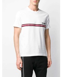 weißes bedrucktes T-Shirt mit einem Rundhalsausschnitt von Les Hommes Urban