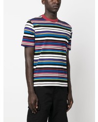 weißes bedrucktes T-Shirt mit einem Rundhalsausschnitt von Paul Smith