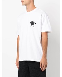 weißes bedrucktes T-Shirt mit einem Rundhalsausschnitt von Stussy