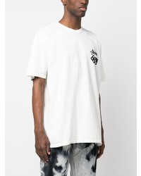 weißes bedrucktes T-Shirt mit einem Rundhalsausschnitt von Stussy