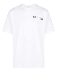 weißes bedrucktes T-Shirt mit einem Rundhalsausschnitt von Sunflower