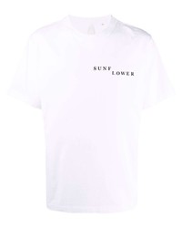 weißes bedrucktes T-Shirt mit einem Rundhalsausschnitt von Sunflower