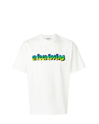 weißes bedrucktes T-Shirt mit einem Rundhalsausschnitt von Sunnei