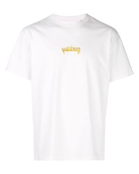 weißes bedrucktes T-Shirt mit einem Rundhalsausschnitt von Supreme