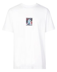 weißes bedrucktes T-Shirt mit einem Rundhalsausschnitt von Supreme