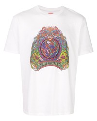 weißes bedrucktes T-Shirt mit einem Rundhalsausschnitt von Supreme