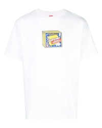 weißes bedrucktes T-Shirt mit einem Rundhalsausschnitt von Supreme