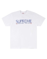 weißes bedrucktes T-Shirt mit einem Rundhalsausschnitt von Supreme