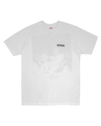 weißes bedrucktes T-Shirt mit einem Rundhalsausschnitt von Supreme