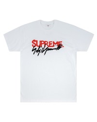 weißes bedrucktes T-Shirt mit einem Rundhalsausschnitt von Supreme