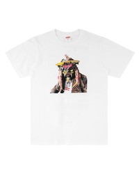 weißes bedrucktes T-Shirt mit einem Rundhalsausschnitt von Supreme