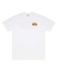 weißes bedrucktes T-Shirt mit einem Rundhalsausschnitt von Supreme