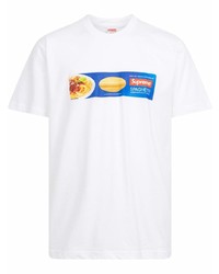 weißes bedrucktes T-Shirt mit einem Rundhalsausschnitt von Supreme