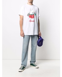 weißes bedrucktes T-Shirt mit einem Rundhalsausschnitt von RIPNDIP