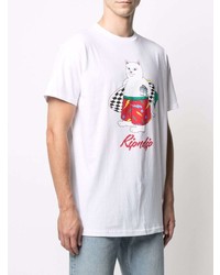 weißes bedrucktes T-Shirt mit einem Rundhalsausschnitt von RIPNDIP