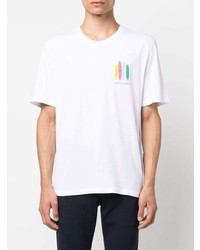 weißes bedrucktes T-Shirt mit einem Rundhalsausschnitt von Jacob Cohen