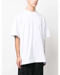 weißes bedrucktes T-Shirt mit einem Rundhalsausschnitt von MSGM