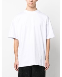 weißes bedrucktes T-Shirt mit einem Rundhalsausschnitt von MSGM