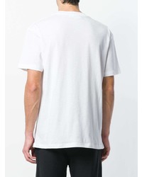 weißes bedrucktes T-Shirt mit einem Rundhalsausschnitt von McQ Alexander McQueen