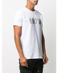 weißes bedrucktes T-Shirt mit einem Rundhalsausschnitt von Diesel