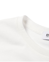 weißes bedrucktes T-Shirt mit einem Rundhalsausschnitt von Beams
