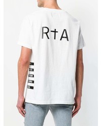 weißes bedrucktes T-Shirt mit einem Rundhalsausschnitt von RtA