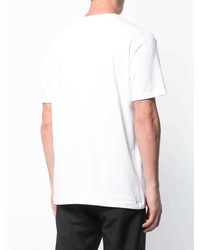 weißes bedrucktes T-Shirt mit einem Rundhalsausschnitt von Aimé Leon Dore
