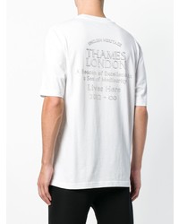 weißes bedrucktes T-Shirt mit einem Rundhalsausschnitt von Thames