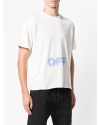 weißes bedrucktes T-Shirt mit einem Rundhalsausschnitt von Off-White