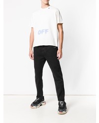 weißes bedrucktes T-Shirt mit einem Rundhalsausschnitt von Off-White