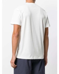 weißes bedrucktes T-Shirt mit einem Rundhalsausschnitt von Federico Curradi