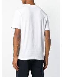 weißes bedrucktes T-Shirt mit einem Rundhalsausschnitt von Lacoste