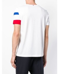 weißes bedrucktes T-Shirt mit einem Rundhalsausschnitt von Le Coq Sportif