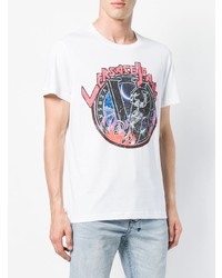 weißes bedrucktes T-Shirt mit einem Rundhalsausschnitt von Versace Jeans